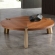Mimeo 55" Round Coffee Table in Walnut Veneer & Brushed Brass