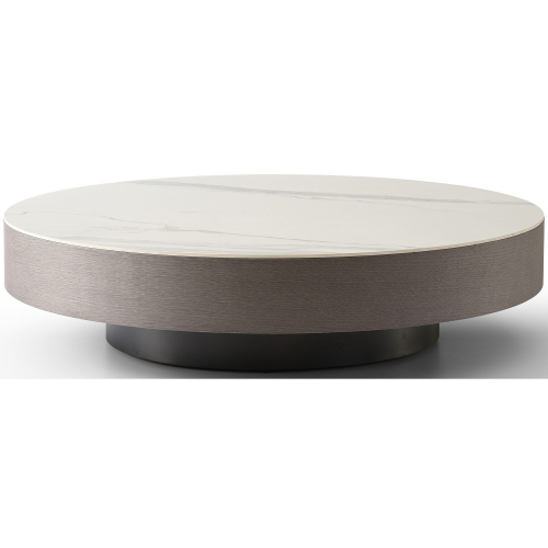 Cory Coffee Table in White Ceramic & Grey Oak Veneer