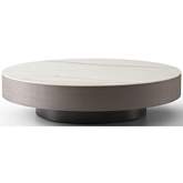 Cory Coffee Table in White Ceramic & Grey Oak Veneer