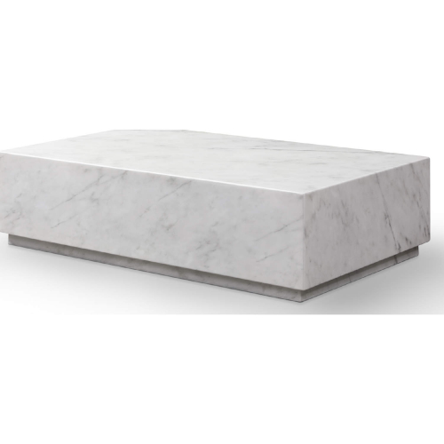 Iris Coffee Table with Casters High Gloss White Marble