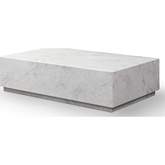 Iris Coffee Table with Casters High Gloss White Marble