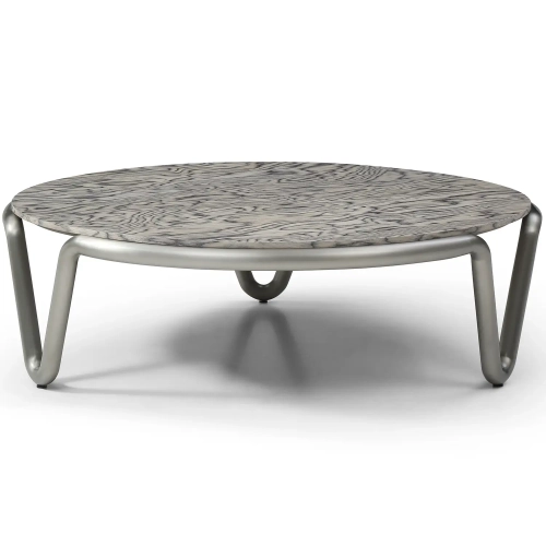 Anaconda 43" Coffee Table in Maple Veneer & Brushed Nickel
