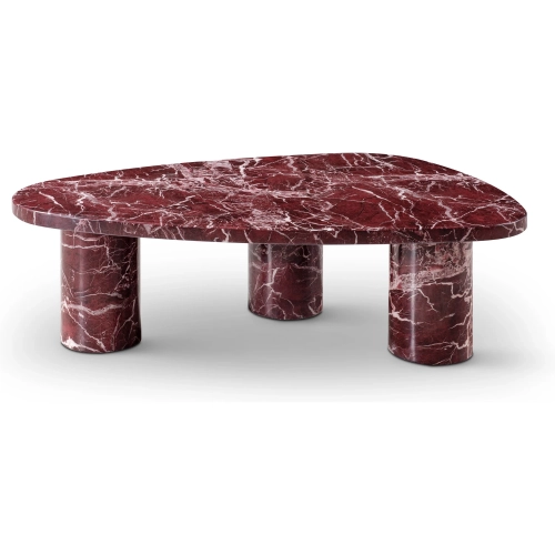 Amore Coffee Table in Gloss Red & White Rosso Levanto Marble