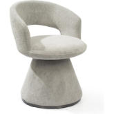 Portofino Dining Arm Chair in Dark Grey Boucle Fabric & Brushed Black Steel