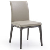 Stella Dining Chair in Taupe Leatherette on Oak Veneer (Set of 2)