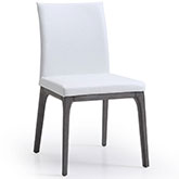 Stella Dining Chair in White Leatherette on Oak Veneer (Set of 2)