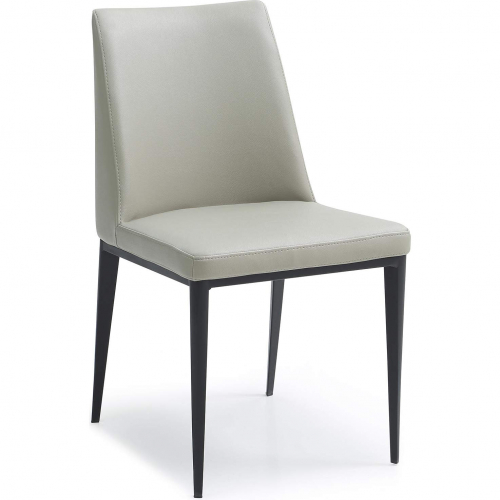 Carrie Dining Chair in Black Eco Leather & Sanded Black Steel