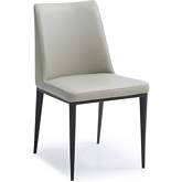 Carrie Dining Chair in Black Eco Leather & Sanded Black Steel