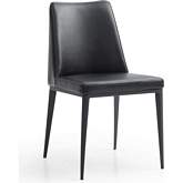Carrie Dining Chair in Light Grey Eco Leather & Sanded Black Steel
