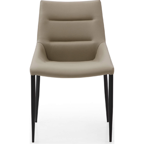 Kaya Dining Chair in Light Grey Eco Leather & Black Sanded Steel (Set of 2)