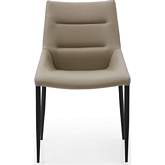 Kaya Dining Chair in Light Grey Eco Leather & Black Sanded Steel (Set of 2)