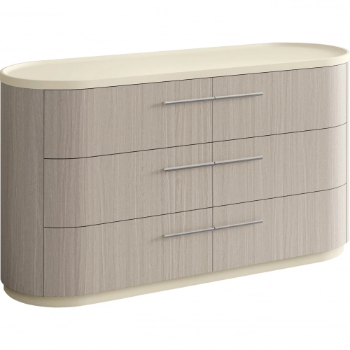 Celine Dresser in Beige Lacquer & Oak Wood Veneer