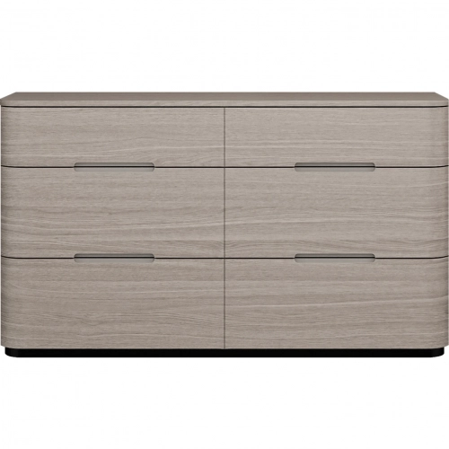 Vera 6 Drawer Double Dresser in Beige White Oak Finish