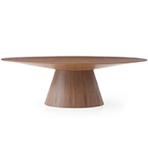 Bruno 95" Oval Dining Table in Walnut Veneer