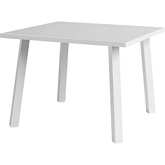 Rio Indoor Outdoor 39" Square Dining Table in White Aluminum