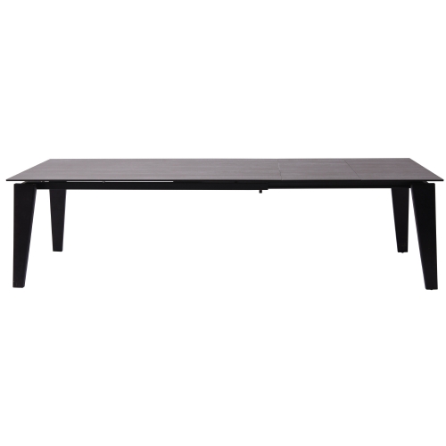 Theo 71" Extension Dining Table in Glass, Ceramic & Black Wood
