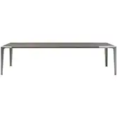 Elena 118" Dining Table in Light Grey Ash Veneer & Brushed Nickel Stainless
