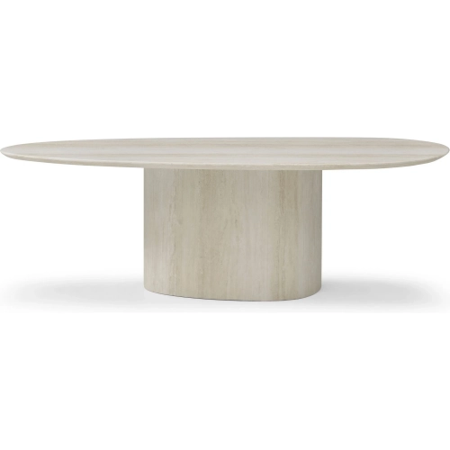 Petra 95" Oval Dining Table in Beige Travertine