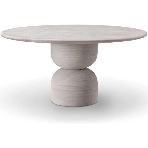 Rocca 60" Round Dining Table in Beige Travertine