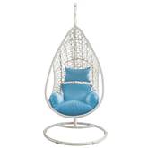 Bravo Outdoor Hanging Egg Chair in White Wash Wicker with Stand
