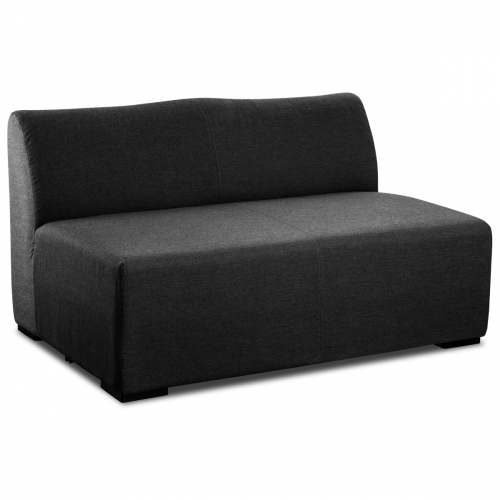 Harmony Indoor Outdoor Armless Loveseat in Dark Charcoal Sunbrella Fabric