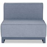 Sensation Indoor Outdoor Modular Armless Chair in Grey Fabric & Aluminum