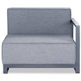 Sensation Indoor Outdoor Modular Right Arm Facing Chair in Grey Fabric & Aluminum