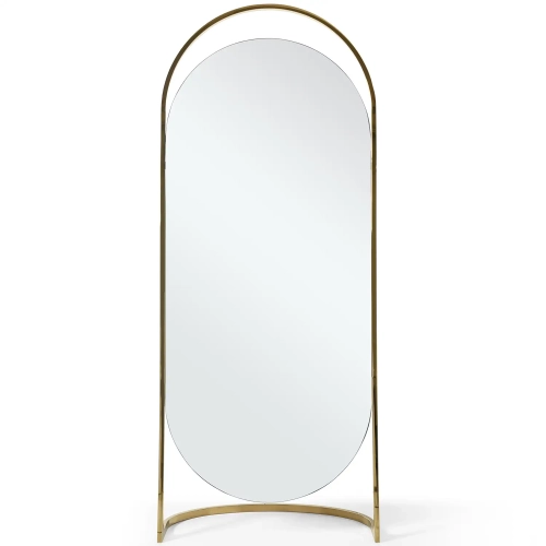 Celina Arched Floor Mirror in Gold Polished Stainless Steel