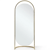 Celina Arched Floor Mirror in Gold Polished Stainless Steel