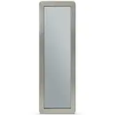 Elena Rectangular Wall Mirror in Grey Glass & Brushed Nickel