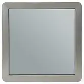 Elena Square Wall Mirror in Grey Glass & Brushed Nickel