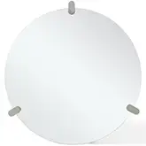 Anaconda Round Mirror in Silver Glass & Brushed Nickel