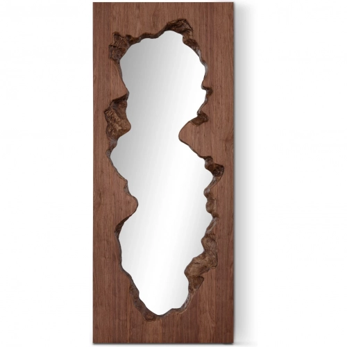 Gaia Floor Mirror in Live Edge Walnut Finish