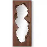 Gaia Floor Mirror in Live Edge Walnut Finish