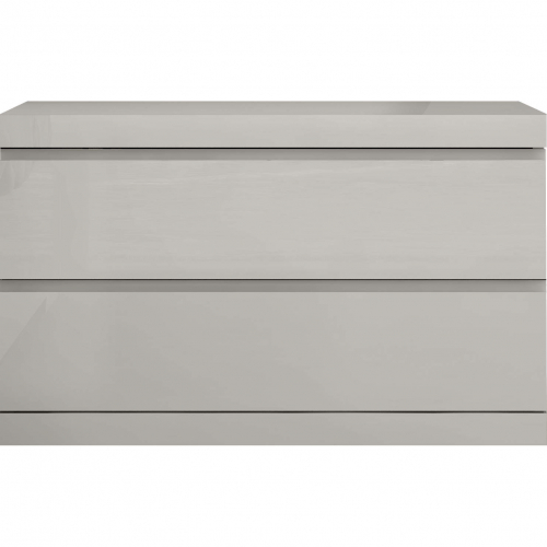 Anna 30" Nightstand in High Gloss Light Grey Finish (Set of 2)