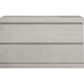 Anna 30" Nightstand in High Gloss Light Grey Finish (Set of 2)