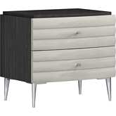 Pino Nightstand in High Gloss Dark & Light Grey (Set of 2)