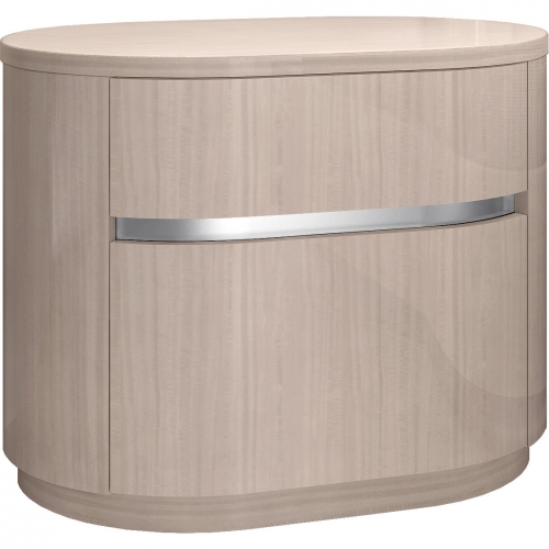 Waves Nightstand in High Gloss Beige (Set of 2)
