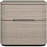 Vera 2 Drawer Nightstand in Beige White Oak Finish (Set of 2)