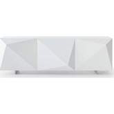 Geneva Buffet in High Gloss White & Polished Stainless Steel