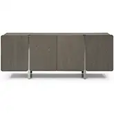 Elena Buffet in Light Grey Ash Veneer & Brushed Nickel Stainless