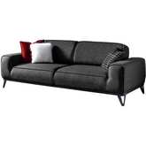 Bursa Sofa Bed in Dark Grey Linen & Black Metal Legs