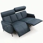 Beverly Power Recline Sofa in Blue Leather