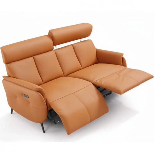 Beverly Power Recline Sofa in Camel Leather