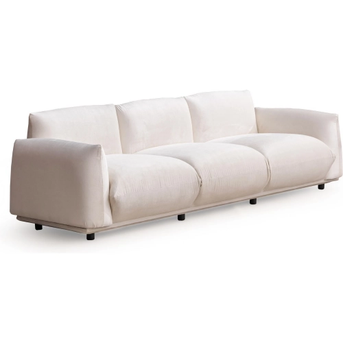 Solea Sofa in White Velvet Fabric