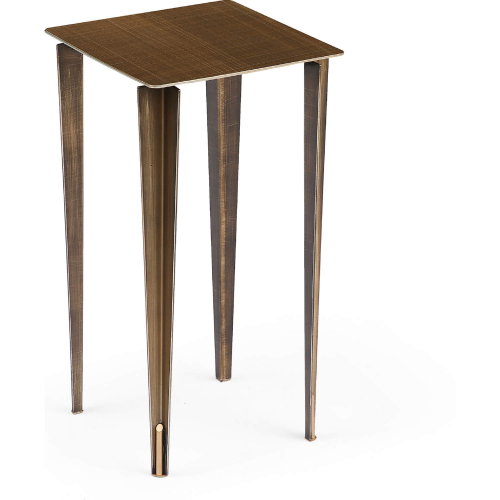 Nia 20"H Nest Side Table in Brushed Bronze & Gold