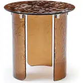 Rivelle Side Table in Bronze Textured Tempered Glass