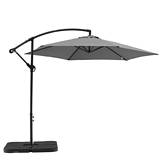 Aiden Outdoor Standing Umbrella in Gray Fabric with Steel Stand