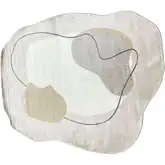 Clara Abstract Shape Area Rug in Neutral Multicolor Poly