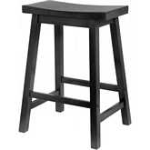 Saddle Seat 24" Black Bar Stool (single) in Black